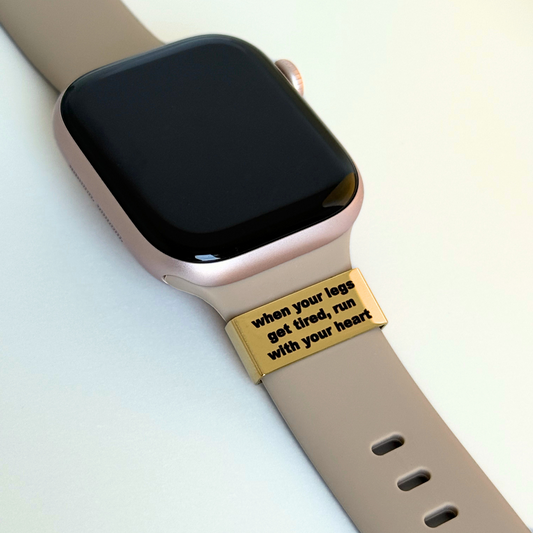 "When Your Legs Get Tired, Run With Your Heart" – Running Watch Tag