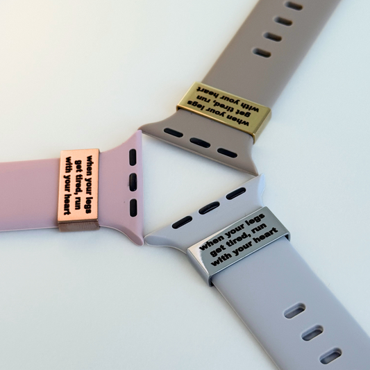 "When Your Legs Get Tired, Run With Your Heart" – Running Watch Tag