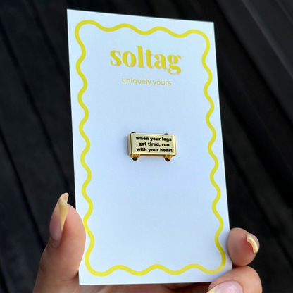 "When Your Legs Get Tired, Run With Your Heart" – Running Watch Tag